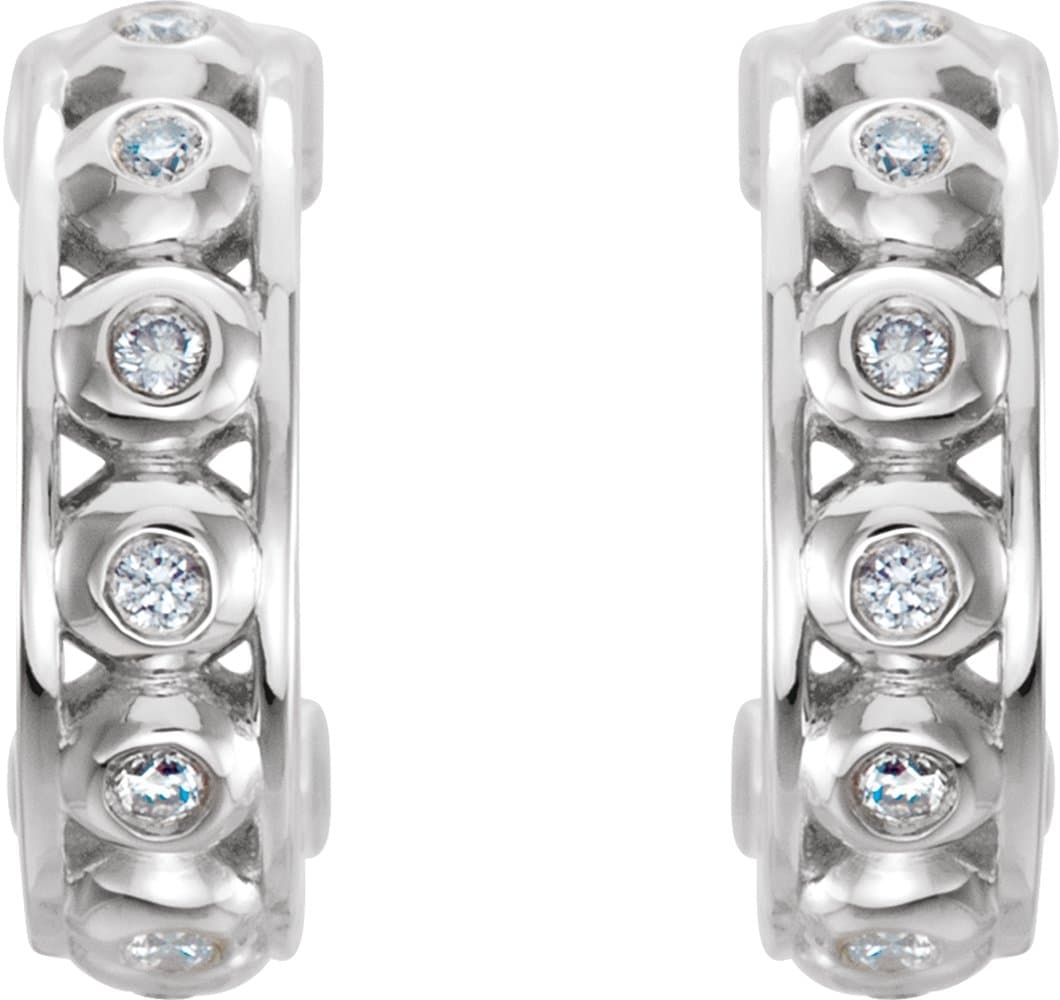 Bezel-Set Hoop Earrings view 2