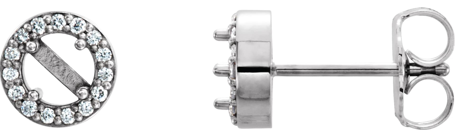 Round 4-Prong Halo-Style Earrings, view 2