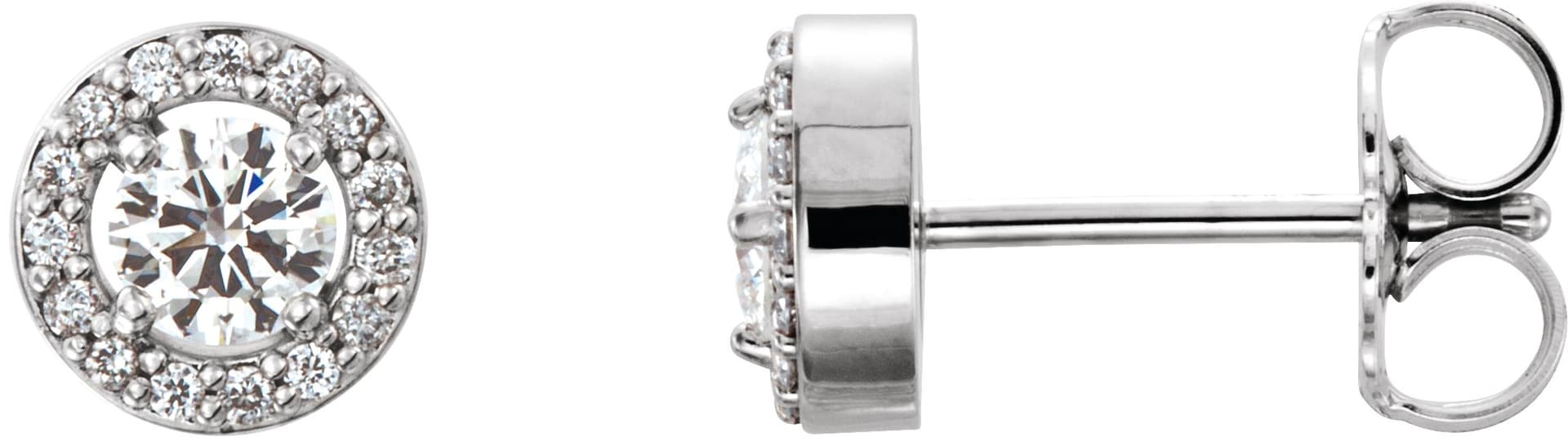 14K White Gold 3/8 CTW Natural Diamond Halo-Style Earrings