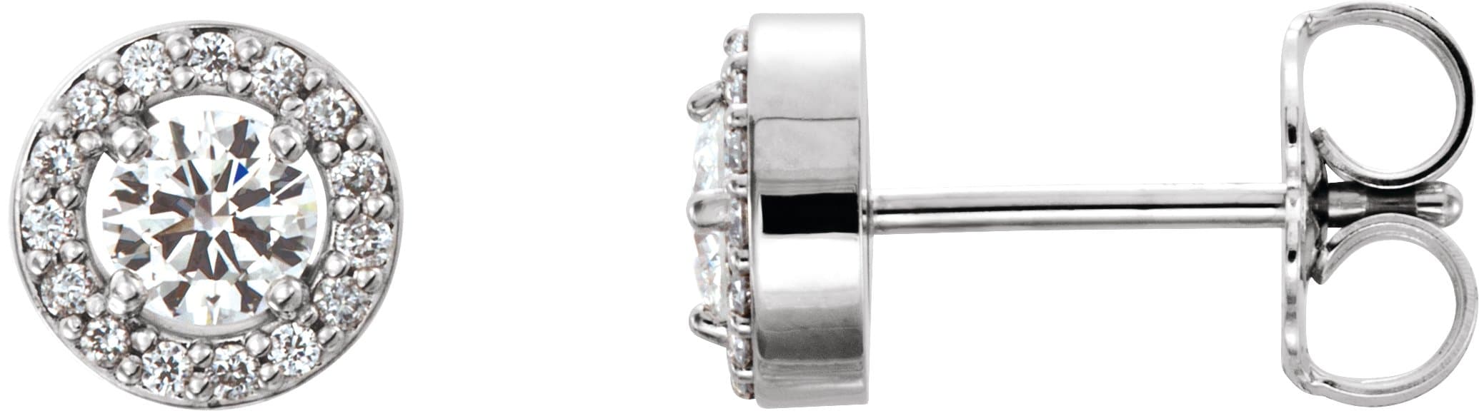 14K Rose 1/2 CTW Lab-Grown Diamond Halo-Style Earrings