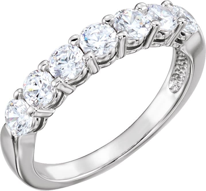 14K White 1 1/3 CTW Natural Diamond Anniversary Band