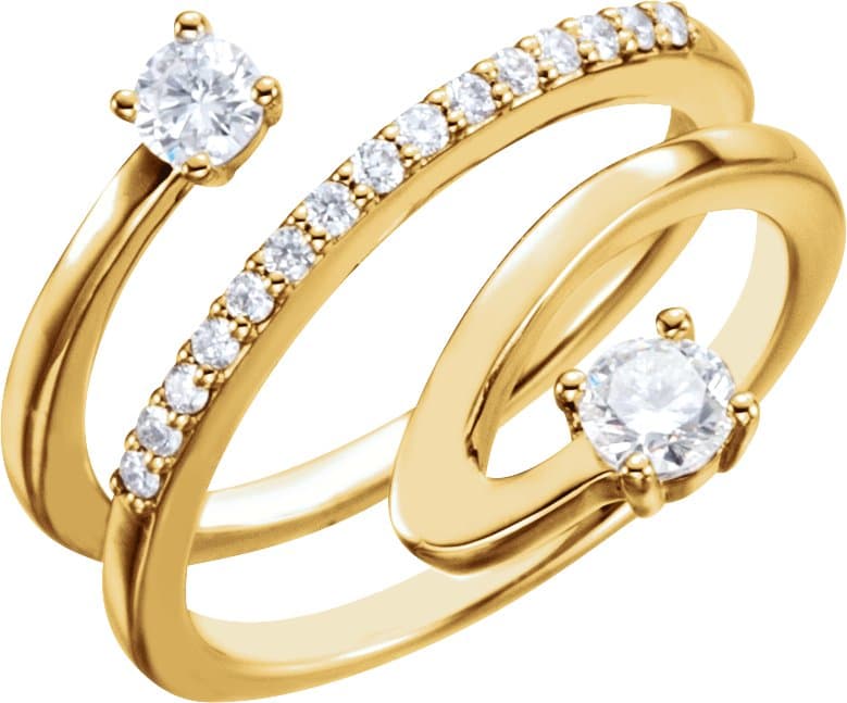 14K Rose 1/2 CTW Natural Diamond Freeform Ring