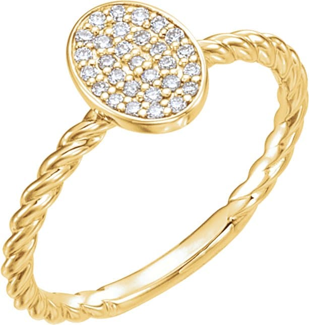 14K Rose 1/8 CTW Natural Diamond Cluster Ring