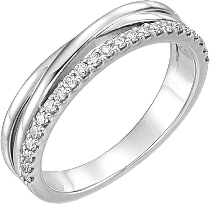 14K Rose 1/5 CTW Natural Diamond Criss-Cross Ring
