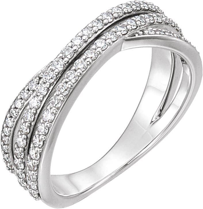 14K Rose 1/2 CTW Natural Diamond Criss-Cross Ring