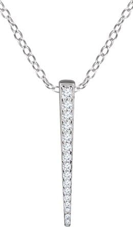 14K White 1/4 CTW Natural Diamond Graduated 16-18 Bar Necklace