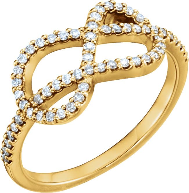 14K Rose 1/3 CTW Natural Diamond Knot Ring