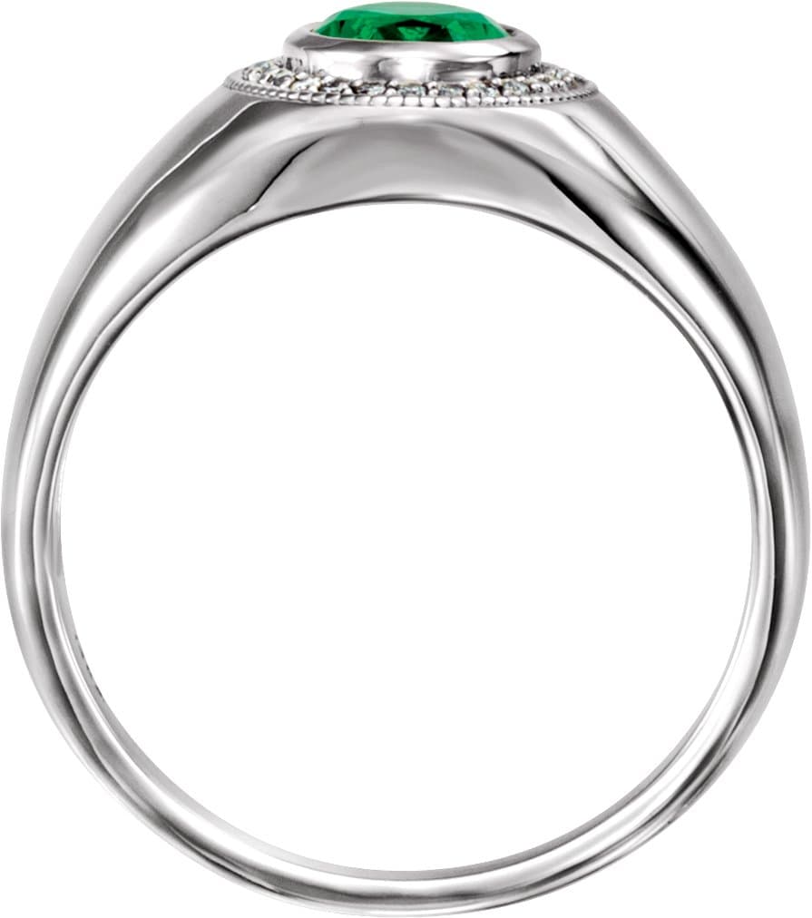 Bezel-Set Halo-Style Ring view 2