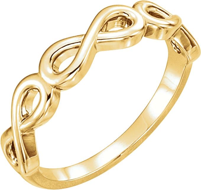 10K White Stackable Infinity-Inspired Ring