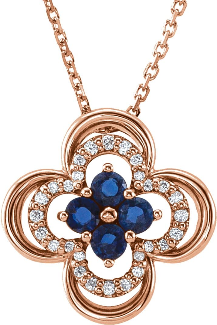 Platinum 1/3 CTW Natural Diamond Clover 18" Necklace