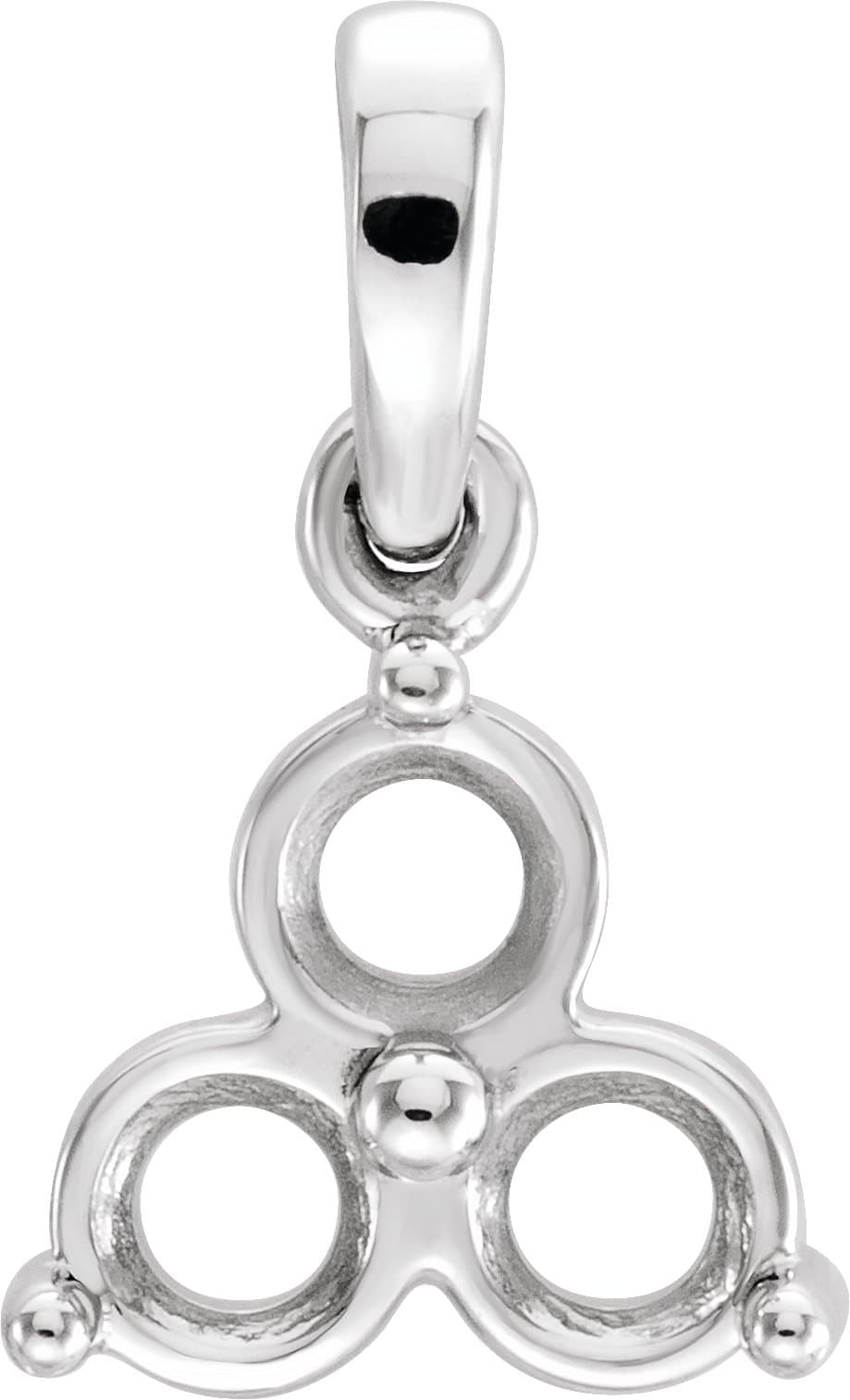14K White Gold 5/8 CTW Natural Diamond Three-Stone Pendant
