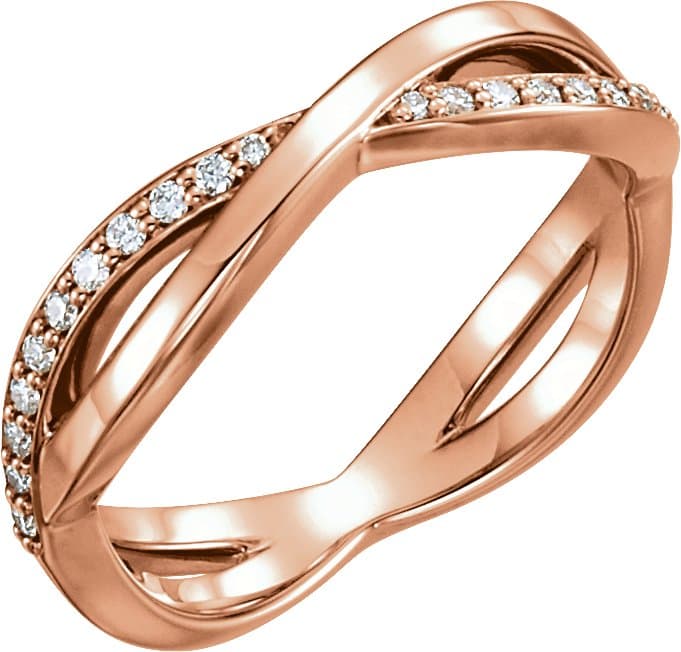 14K Rose 1/8 CTW Natural Diamond Infinity-Inspired Ring