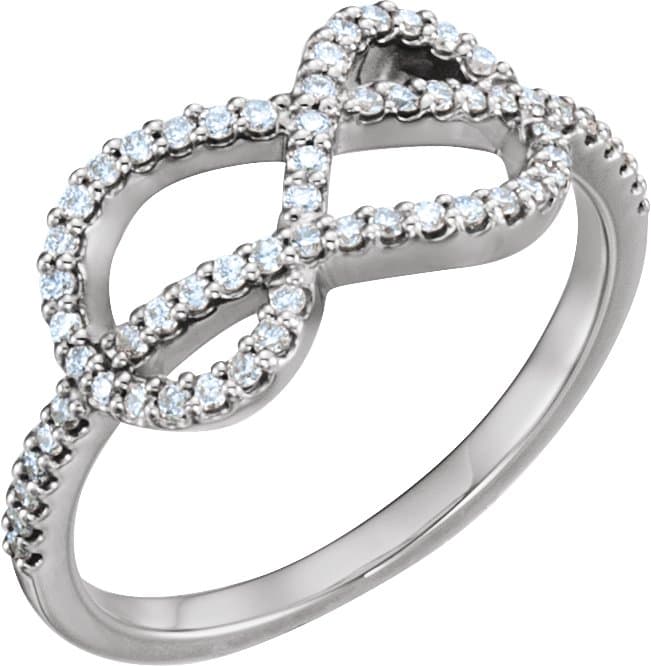 14K Rose 1/3 CTW Natural Diamond Knot Ring