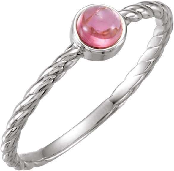 14K Rose Natural Blue Sapphire Cabochon Ring