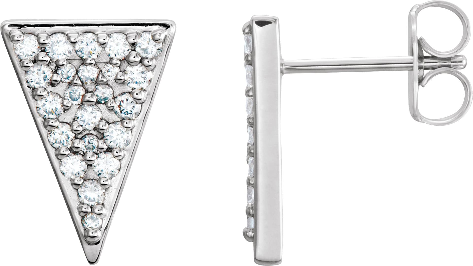 14K Rose 1/3 CTW Natural Diamond Triangle Earrings