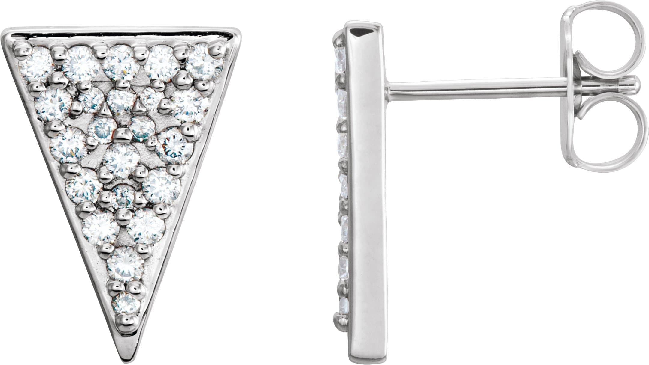 14K Rose 1/3 CTW Natural Diamond Triangle Earrings