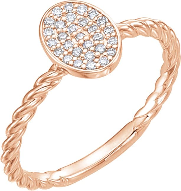 14K Rose 1/8 CTW Natural Diamond Cluster Ring