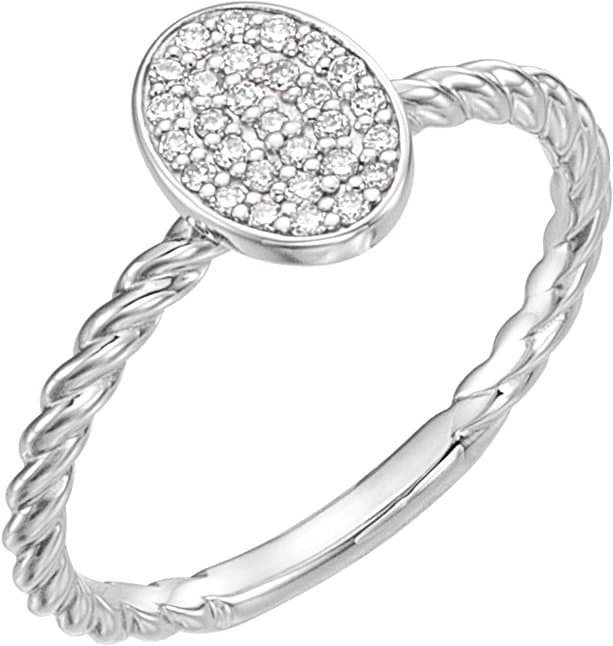 14K Rose 1/8 CTW Natural Diamond Cluster Ring