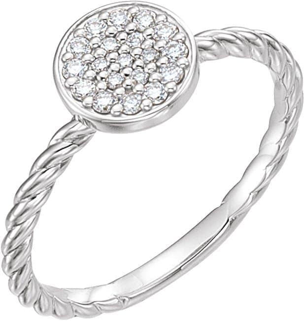 14K Rose 1/6 CTW Natural Diamond Cluster Rope Ring