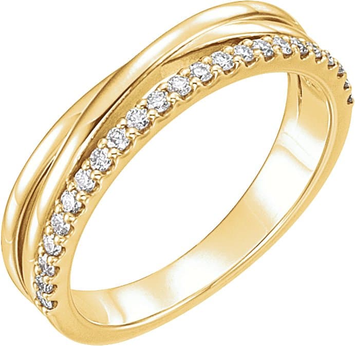 14K Rose 1/5 CTW Natural Diamond Criss-Cross Ring
