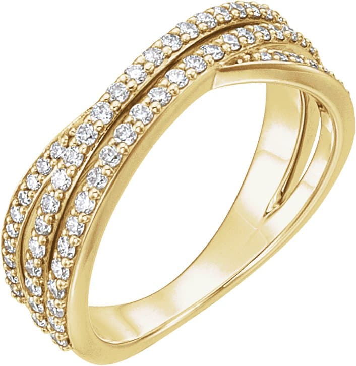 14K Rose 1/2 CTW Natural Diamond Criss-Cross Ring