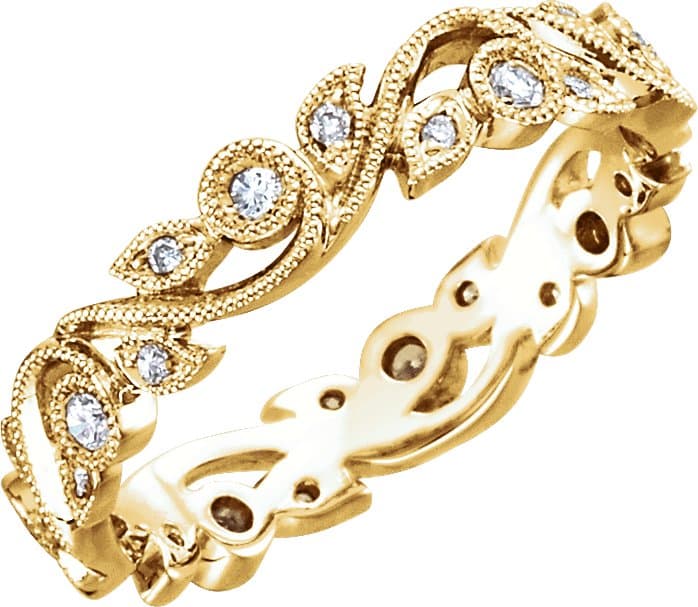 14K Yellow 1/4 CTW Natural Diamond Eternity Band Size 7 view 1