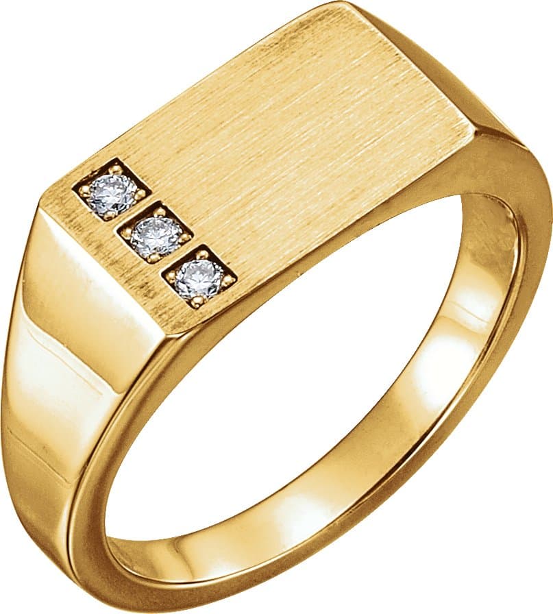 14K Rose 1/10 CTW Natural Diamond Signet Ring