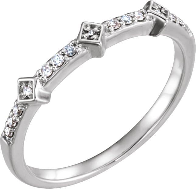 14K Rose 1/10 CTW Natural Diamond Stackable Ring