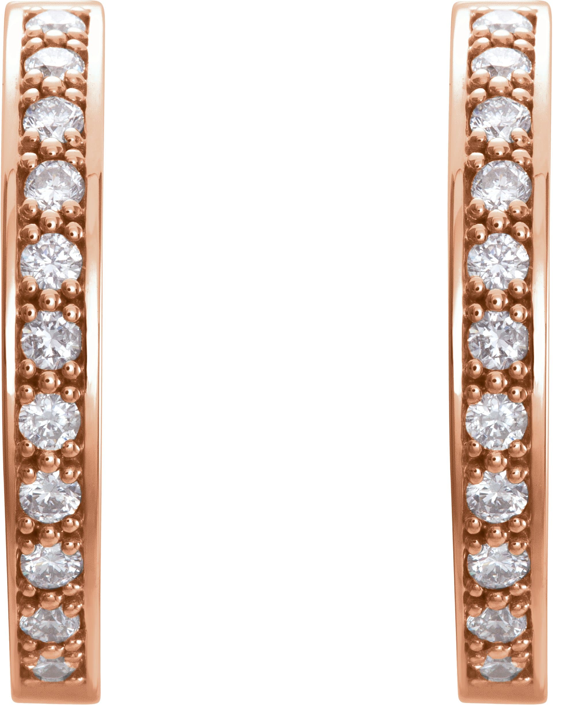 14K Rose 1 CTW Natural Diamond Inside-Outside 22.8 mm Hoop Earrings