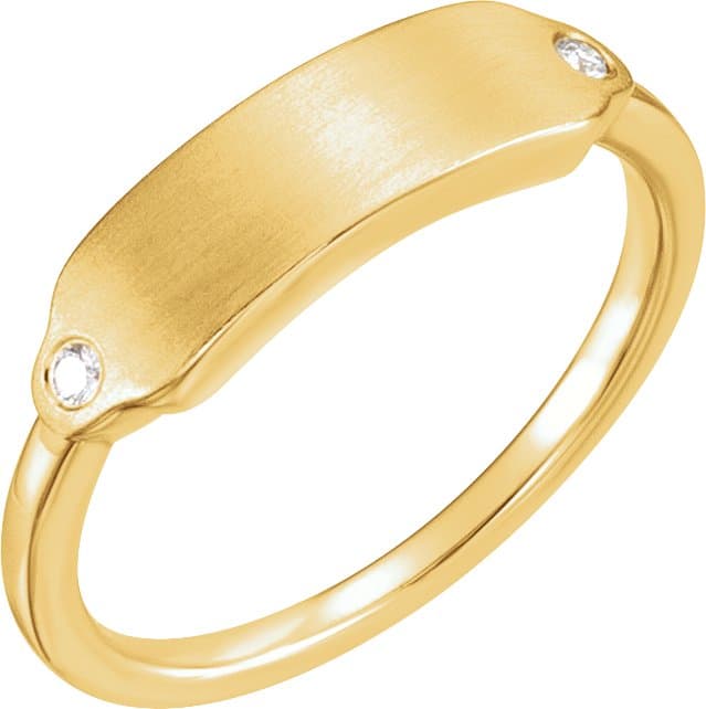 14K Rose .03 CTW Natural Diamond 18x5 mm Signet Ring