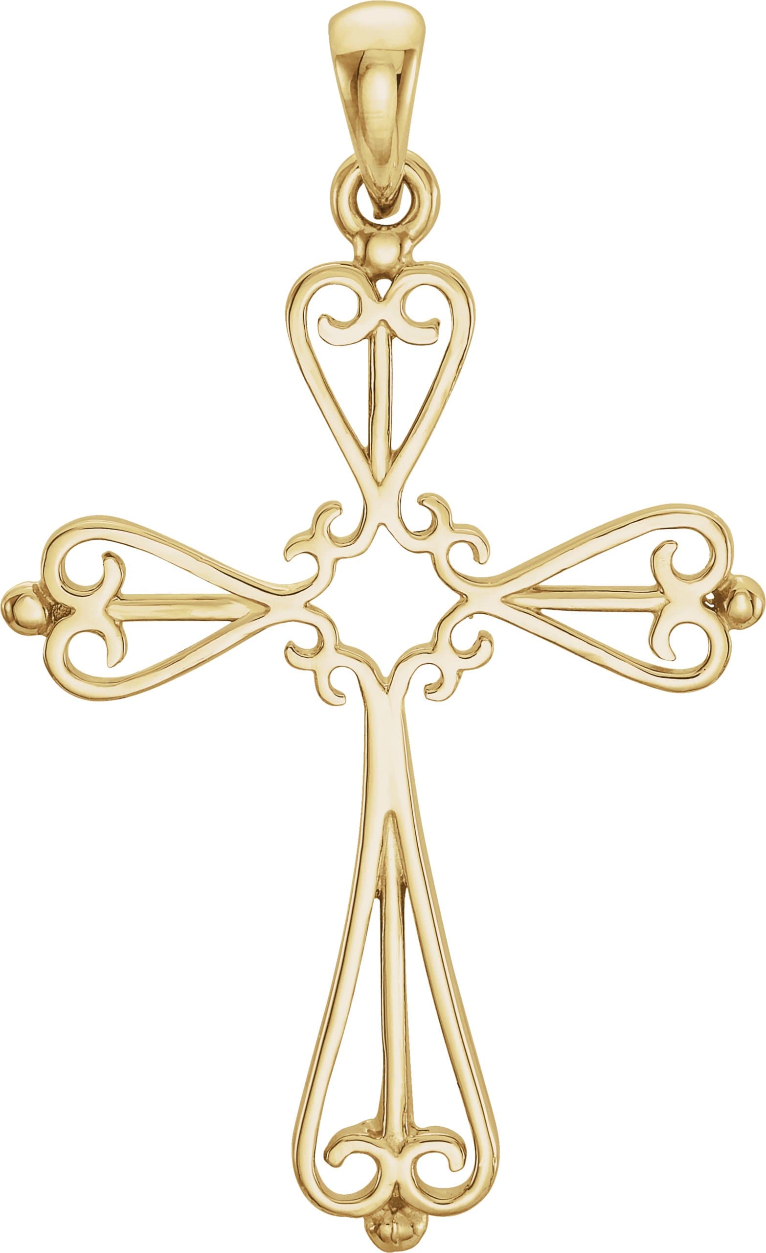 14K White Cross Pendant