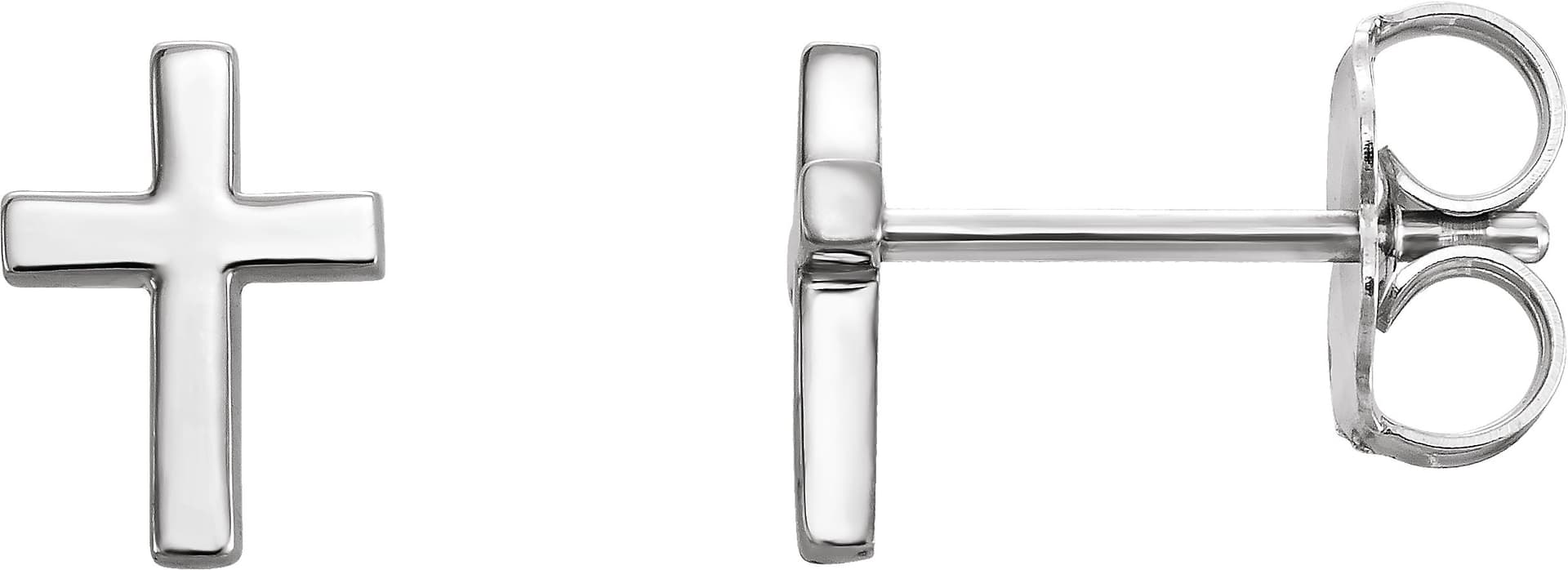 14K Rose 7.5 mm Cross Earrings