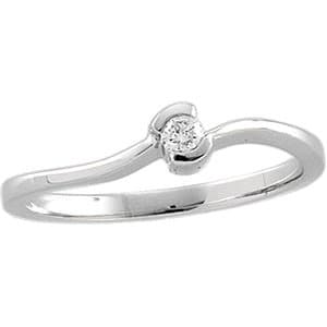 14K White .07 CT Natural Diamond Ring