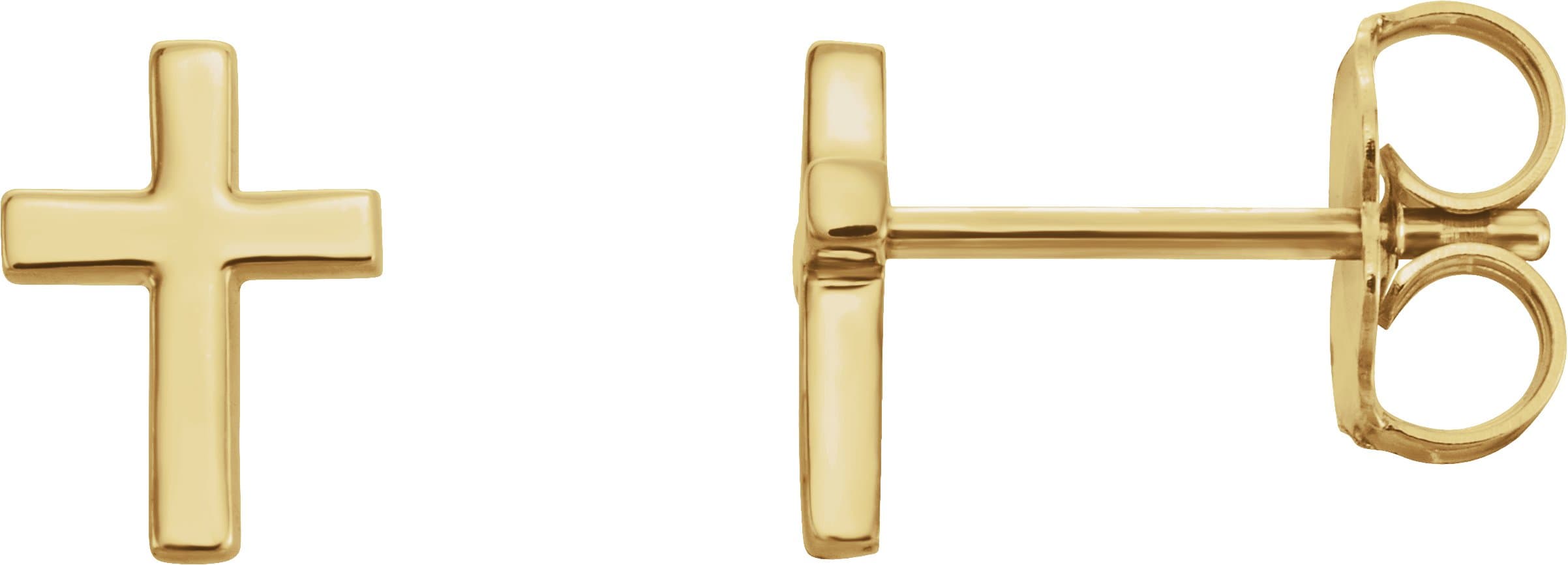 14K Rose 7.5 mm Cross Earrings