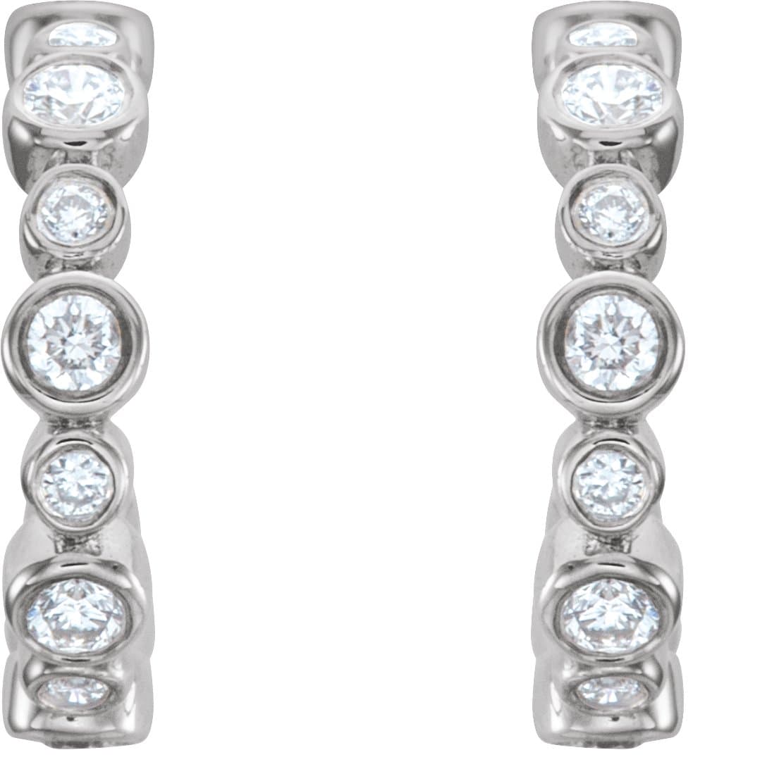 Bezel-Set Hoop Earrings view 2