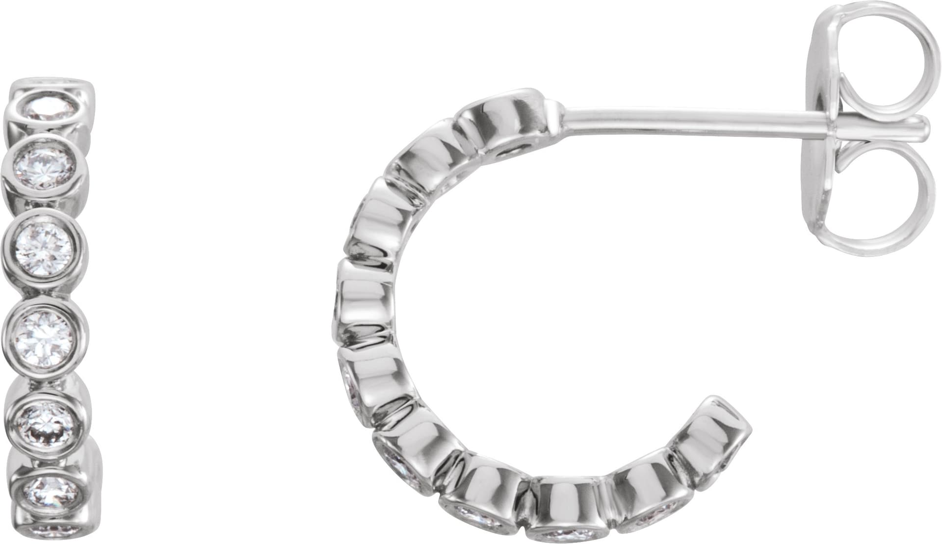 Platinum 1/3 CTW Natural Diamond 14 mm Hoop Earrings