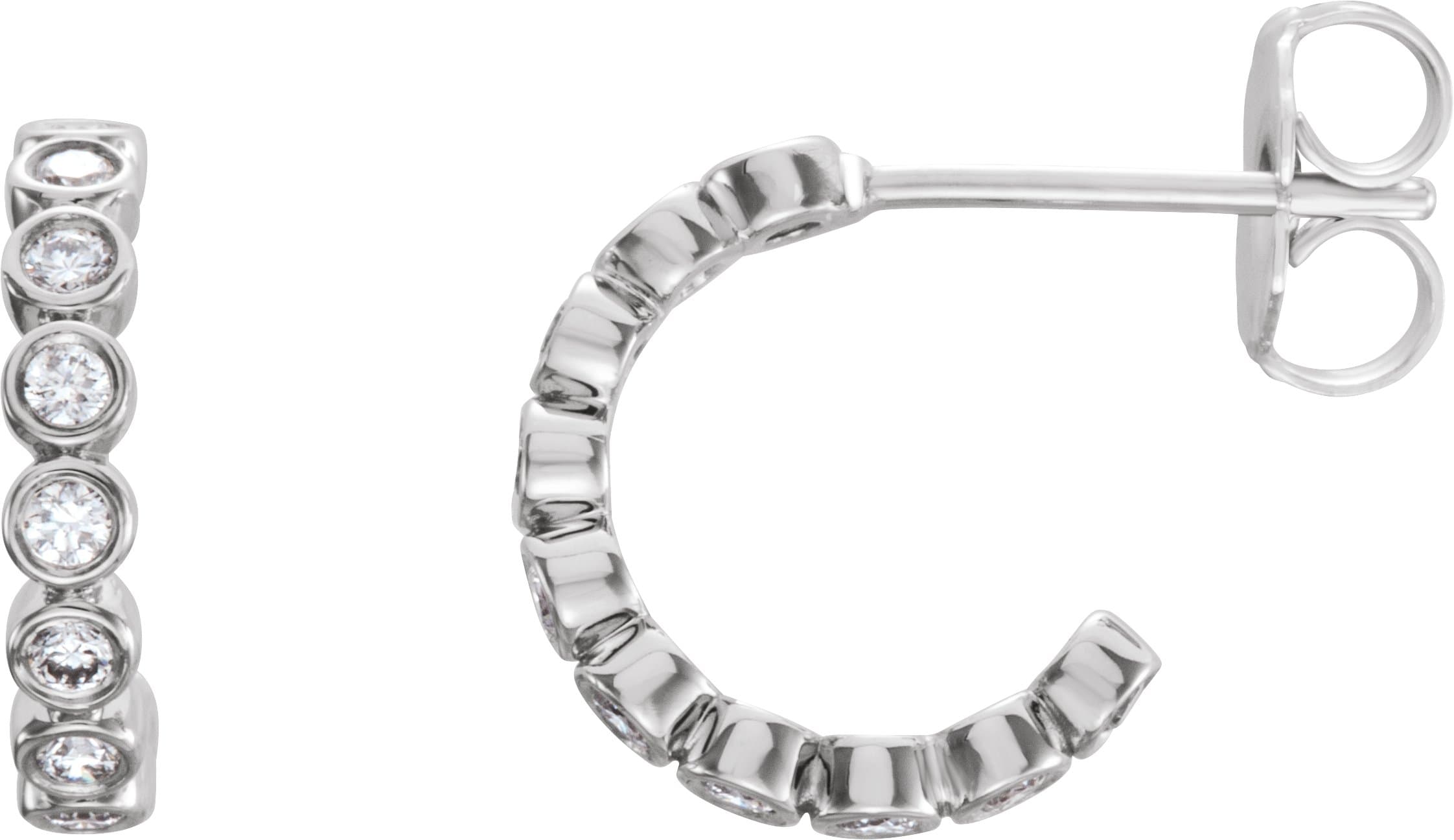 Platinum 1/3 CTW Natural Diamond 14 mm Hoop Earrings