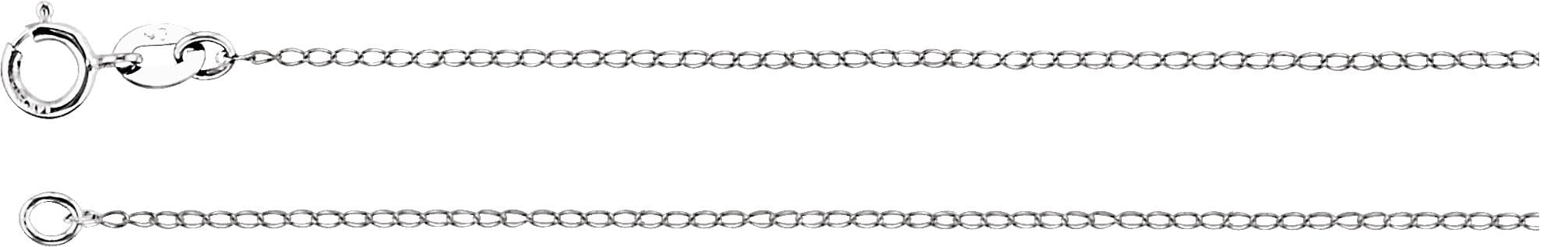 14K White 1 mm Curb 24 Chain