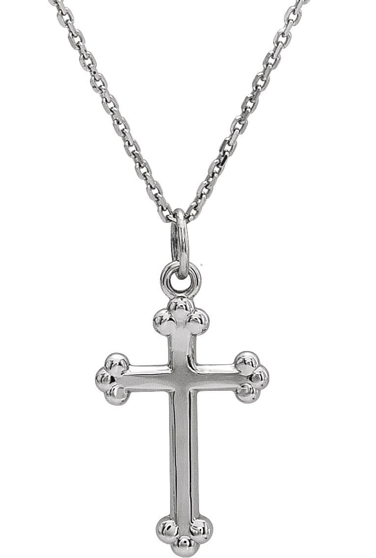 14K Rose Cross 18 Necklace