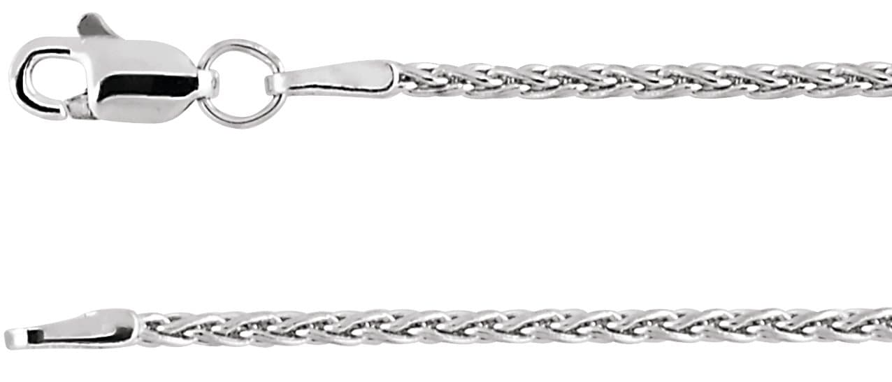 14K White 1.5 mm Wheat 24 Chain