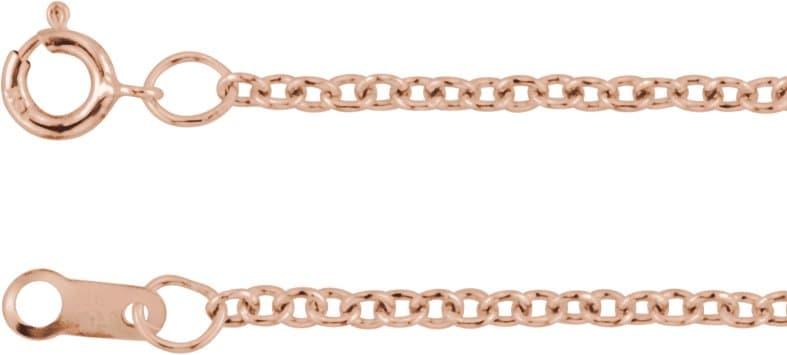 10K Rose 1.5 mm Cable 24 Chain