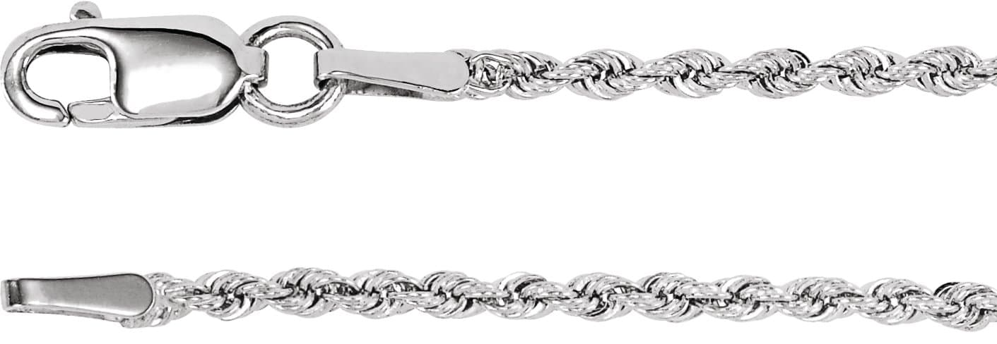 14K White 1.5 mm Rope 18 Chain