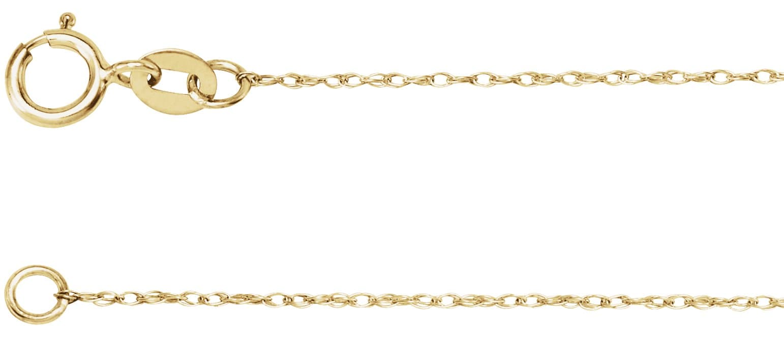 14K Rose .75 mm Rope 16 Chain