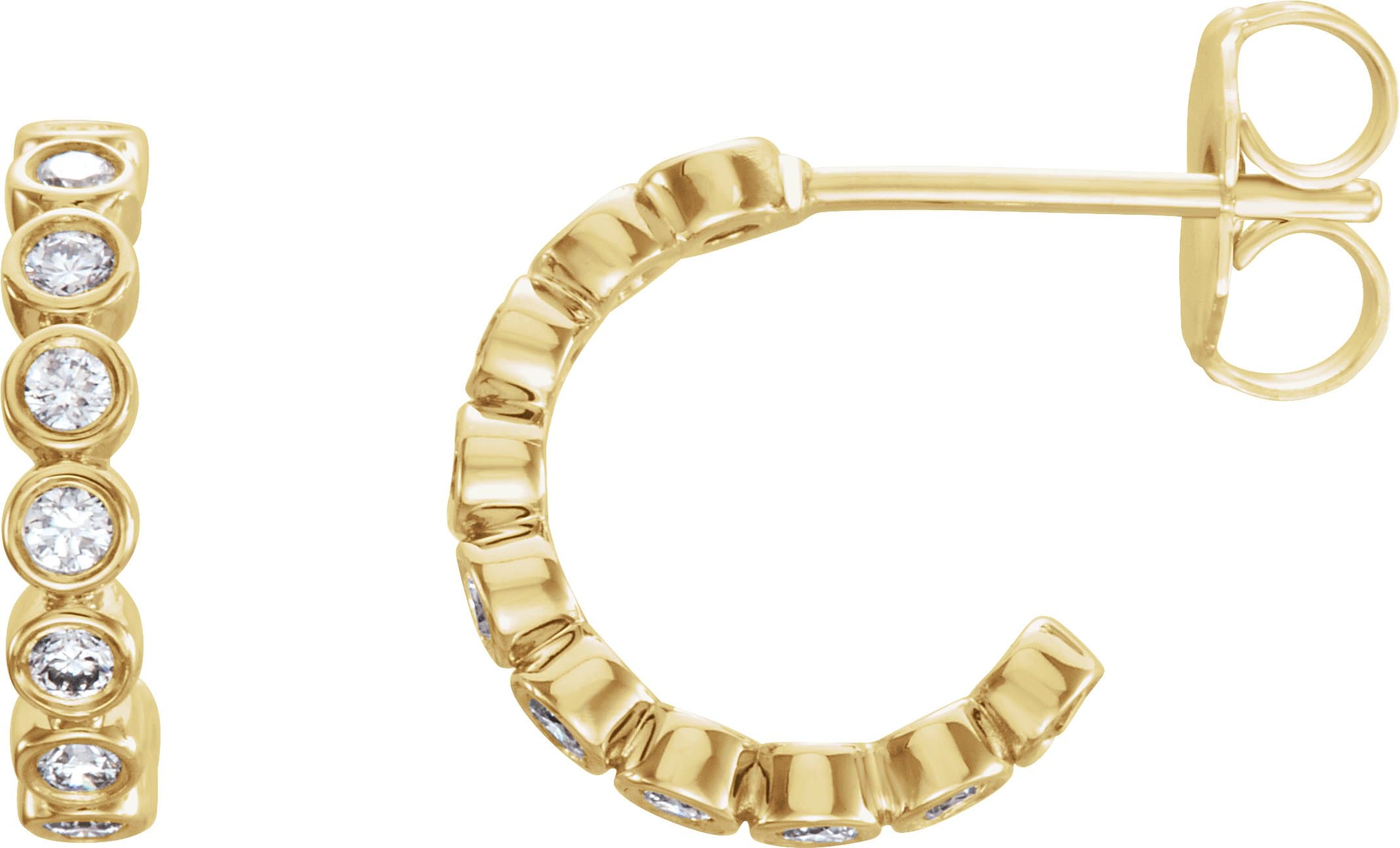14K Rose 1/3 CTW Lab-Grown Diamond 11.1 mm Hoop Earrings