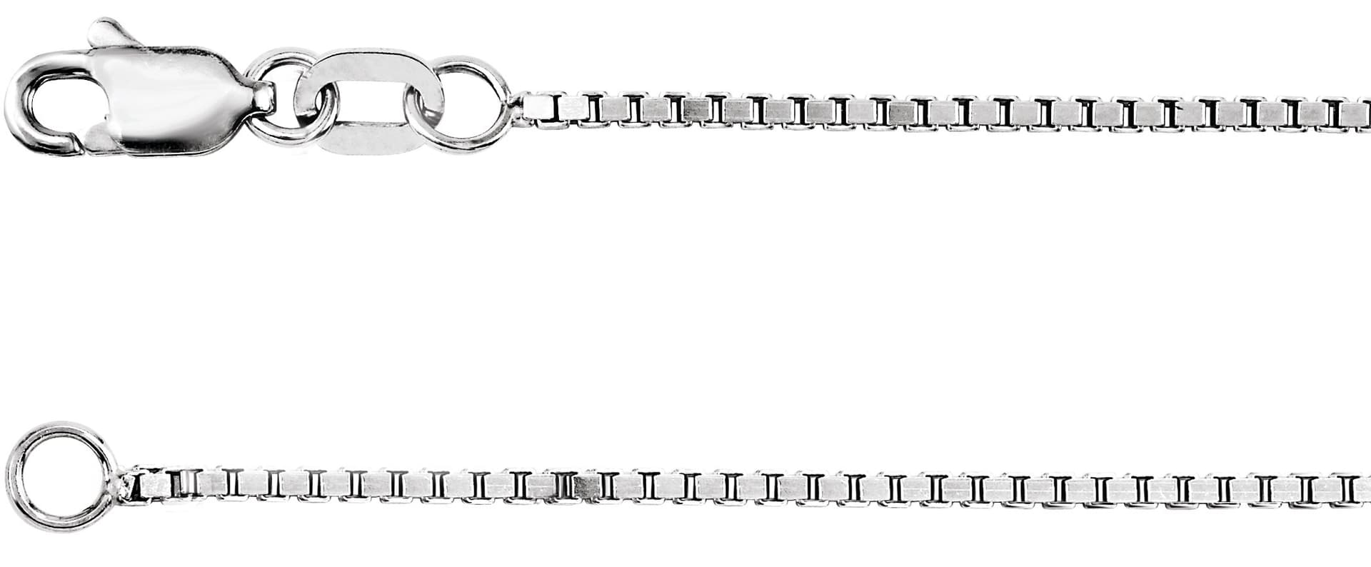 14K White 1 mm Box 24 Chain