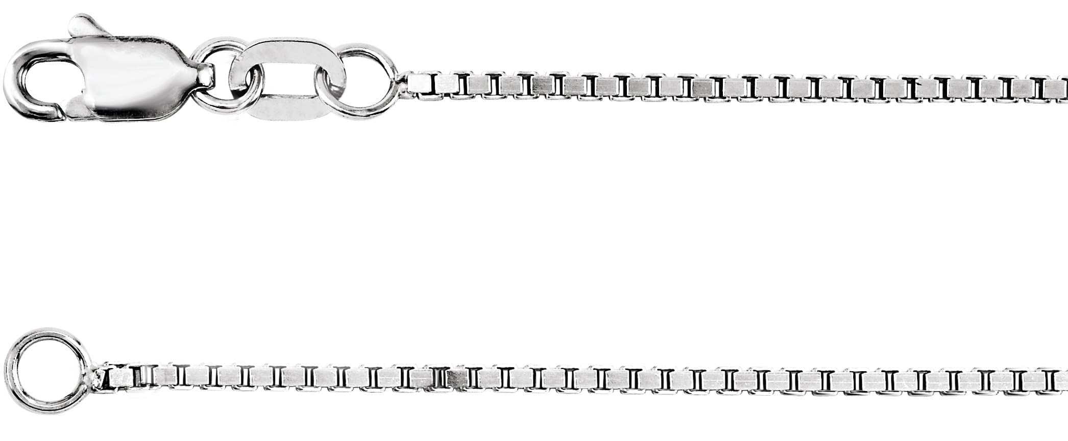 14K White 1 mm Box 24 Chain