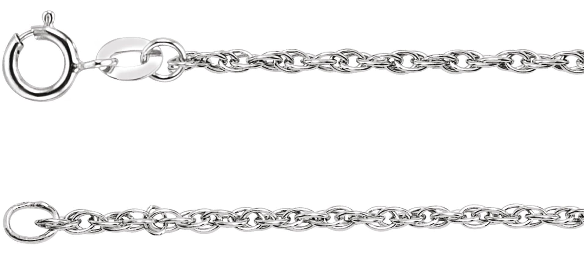 14K White 1.5 mm Rope 18 Chain