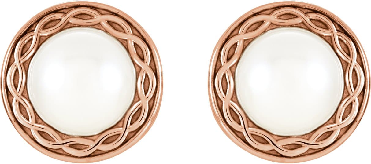 Solitaire Pearl Earrings view 2