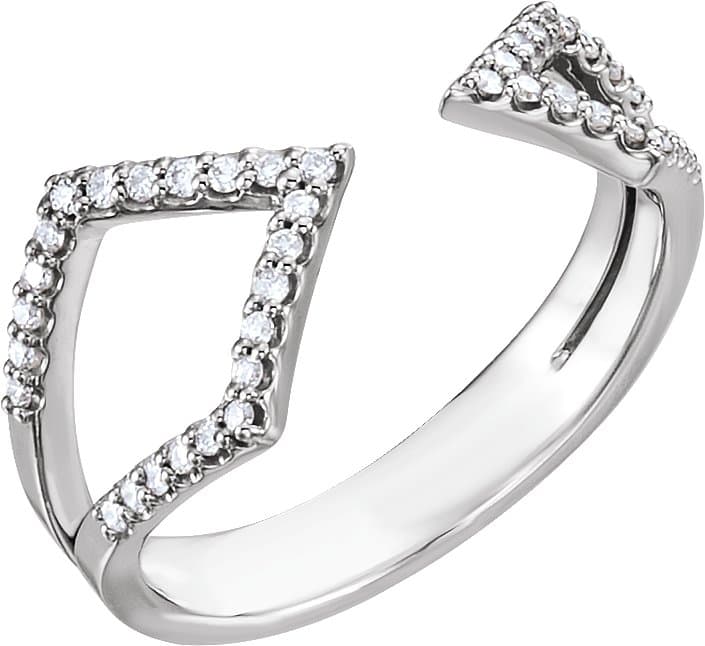 14K Rose 1/5 CTW Natural Diamond Geometric Ring