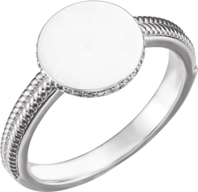 14K Rose .06 CTW Natural Diamond Signet Ring